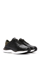 Erkek Siyah Bağcıklı Kalın Tabanlı Deri Casual Sneaker | Derimod Erkek Siyah Bağcıklı Kalın Tabanlı Deri Casual Sneaker | Derimod