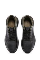 Erkek Siyah Bağcıklı Kalın Tabanlı Deri Casual Sneaker | Derimod Erkek Siyah Bağcıklı Kalın Tabanlı Deri Casual Sneaker | Derimod