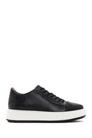 Erkek Siyah Bağcıklı Kalın Tabanlı Deri Sneaker | Derimod Erkek Siyah Bağcıklı Kalın Tabanlı Deri Sneaker | Derimod