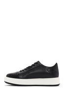 Erkek Siyah Bağcıklı Kalın Tabanlı Deri Sneaker | Derimod Erkek Siyah Bağcıklı Kalın Tabanlı Deri Sneaker | Derimod