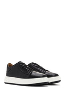 Erkek Siyah Bağcıklı Kalın Tabanlı Deri Sneaker | Derimod Erkek Siyah Bağcıklı Kalın Tabanlı Deri Sneaker | Derimod