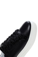 Men's Black Thick Sole Lace Up Leather Sneaker | Derimod Men's Black Thick Sole Lace Up Leather Sneaker | Derimod