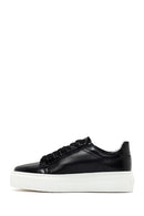 Men's Black Thick Sole Lace Up Leather Sneaker | Derimod Men's Black Thick Sole Lace Up Leather Sneaker | Derimod
