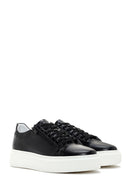 Men's Black Thick Sole Lace Up Leather Sneaker | Derimod Men's Black Thick Sole Lace Up Leather Sneaker | Derimod