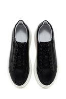 Men's Black Thick Sole Lace Up Leather Sneaker | Derimod Men's Black Thick Sole Lace Up Leather Sneaker | Derimod