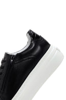 Men's Black Thick Sole Lace Up Leather Sneaker | Derimod Men's Black Thick Sole Lace Up Leather Sneaker | Derimod