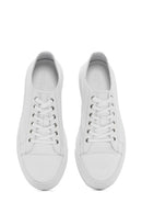Erkek Beyaz Bağcıklı Deri Sneaker | Derimod Erkek Beyaz Bağcıklı Deri Sneaker | Derimod