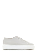 Men's White Thick Sole Lace Up Leather Sneaker | Derimod Men's White Thick Sole Lace Up Leather Sneaker | Derimod