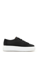 Men's Black Thick Sole Lace Up Leather Sneaker | Derimod Men's Black Thick Sole Lace Up Leather Sneaker | Derimod