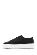 Men's Black Thick Sole Lace Up Leather Sneaker | Derimod Men's Black Thick Sole Lace Up Leather Sneaker | Derimod