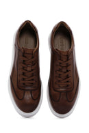 Men's Tan Thick Sole Lace Up Leather Sneaker | Derimod Men's Tan Thick Sole Lace Up Leather Sneaker | Derimod