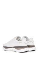 Men's White Lace-up Thick-Sole Leather Sneaker | Derimod Men's White Lace-up Thick-Sole Leather Sneaker | Derimod