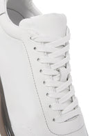 Men's White Lace-up Thick-Sole Leather Sneaker | Derimod Men's White Lace-up Thick-Sole Leather Sneaker | Derimod