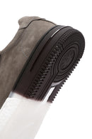 Erkek Gri Bağcıklı Nubuk Deri Sneaker | Derimod Erkek Gri Bağcıklı Nubuk Deri Sneaker | Derimod