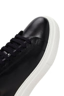 Erkek Siyah Bağcıklı Kalın Tabanlı Deri Sneaker | Derimod Erkek Siyah Bağcıklı Kalın Tabanlı Deri Sneaker | Derimod