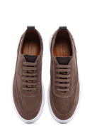 Men's Mink Lace-Up Thick Soled Suede Leather Sneaker | Derimod Men's Mink Lace-Up Thick Soled Suede Leather Sneaker | Derimod