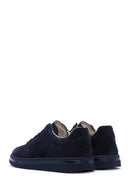 Men's Navy Blue Lace-up Suede Leather Sneaker | Derimod Men's Navy Blue Lace-up Suede Leather Sneaker | Derimod