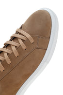 Erkek Vizon Bağcıklı Nubuk Deri Sneaker | Derimod Erkek Vizon Bağcıklı Nubuk Deri Sneaker | Derimod