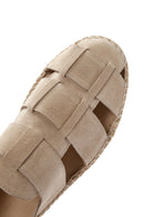 Men's Beige Suede Leather Sandals | Derimod Men's Beige Suede Leather Sandals | Derimod