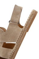 Men's Beige Suede Leather Sandals | Derimod Men's Beige Suede Leather Sandals | Derimod