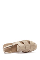 Men's Beige Suede Leather Sandals | Derimod Men's Beige Suede Leather Sandals | Derimod