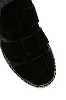 Men's Black Suede Leather Sandals | Derimod Men's Black Suede Leather Sandals | Derimod