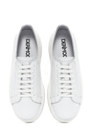 Men's White Lace-up Leather Sneaker | Derimod Men's White Lace-up Leather Sneaker | Derimod