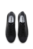 Men's Black Lace-up Leather Sneaker | Derimod Men's Black Lace-up Leather Sneaker | Derimod
