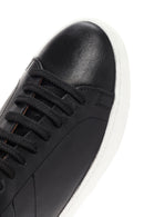 Erkek Siyah Bağcıklı Deri Sneaker | Derimod Erkek Siyah Bağcıklı Deri Sneaker | Derimod