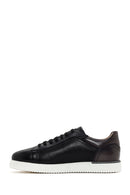 Erkek Siyah Bağcıklı Deri Sneaker | Derimod Erkek Siyah Bağcıklı Deri Sneaker | Derimod