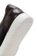 Erkek Siyah Bağcıklı Deri Sneaker | Derimod Erkek Siyah Bağcıklı Deri Sneaker | Derimod