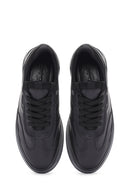 Erkek Siyah Bağcıklı Deri Sneaker | Derimod Erkek Siyah Bağcıklı Deri Sneaker | Derimod
