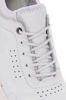 Men's White Lace-up Leather Sneaker | Derimod Men's White Lace-up Leather Sneaker | Derimod