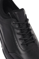 Men's Black Lace-up Leather Sneaker | Derimod Men's Black Lace-up Leather Sneaker | Derimod