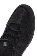 Erkek Siyah Bağcıklı Nubuk Deri Casual Sneaker | Derimod Erkek Siyah Bağcıklı Nubuk Deri Casual Sneaker | Derimod