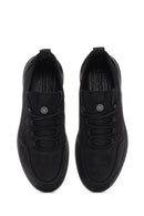 Erkek Siyah Bağcıklı Nubuk Deri Casual Sneaker | Derimod Erkek Siyah Bağcıklı Nubuk Deri Casual Sneaker | Derimod
