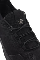Erkek Siyah Bağcıklı Nubuk Deri Casual Sneaker | Derimod Erkek Siyah Bağcıklı Nubuk Deri Casual Sneaker | Derimod