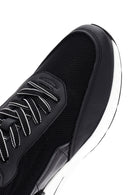 Erkek Siyah Bağcıklı Deri Sneaker | Derimod Erkek Siyah Bağcıklı Deri Sneaker | Derimod
