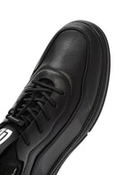 Erkek Siyah Bağcıklı Deri Sneaker | Derimod Erkek Siyah Bağcıklı Deri Sneaker | Derimod