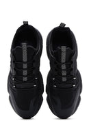 Erkek Siyah Bağcıklı Kalın Tabanlı Deri Sneaker | Derimod Erkek Siyah Bağcıklı Kalın Tabanlı Deri Sneaker | Derimod