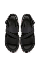 Men's Black Leather Sandals | Derimod Men's Black Leather Sandals | Derimod