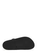 Men's Black Flip Flop Nubuck Leather Slippers | Derimod Men's Black Flip Flop Nubuck Leather Slippers | Derimod