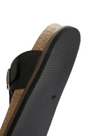 Men's Black Flip Flop Nubuck Leather Slippers | Derimod Men's Black Flip Flop Nubuck Leather Slippers | Derimod