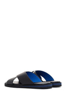 Men's Black Leather Slippers | Derimod Men's Black Leather Slippers | Derimod