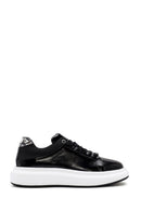 Erkek Siyah Bağcıklı Rugan Deri Sneaker | Derimod Erkek Siyah Bağcıklı Rugan Deri Sneaker | Derimod