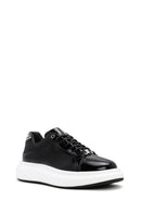 Erkek Siyah Bağcıklı Rugan Deri Sneaker | Derimod Erkek Siyah Bağcıklı Rugan Deri Sneaker | Derimod