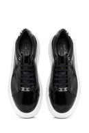 Erkek Siyah Bağcıklı Rugan Deri Sneaker | Derimod Erkek Siyah Bağcıklı Rugan Deri Sneaker | Derimod