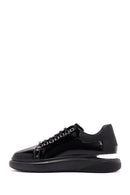 Erkek Siyah Bağcıklı Rugan Deri Sneaker | Derimod Erkek Siyah Bağcıklı Rugan Deri Sneaker | Derimod