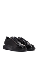 Erkek Siyah Bağcıklı Rugan Deri Sneaker | Derimod Erkek Siyah Bağcıklı Rugan Deri Sneaker | Derimod