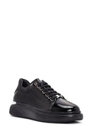 Erkek Siyah Bağcıklı Rugan Deri Sneaker | Derimod Erkek Siyah Bağcıklı Rugan Deri Sneaker | Derimod
